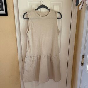 Universal Thread Sleeveless Drop-Waist Dress in Cream